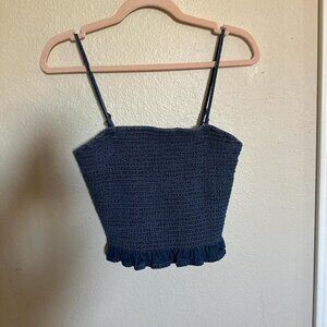 American Eagle Women's Blue and Navy Crop-top